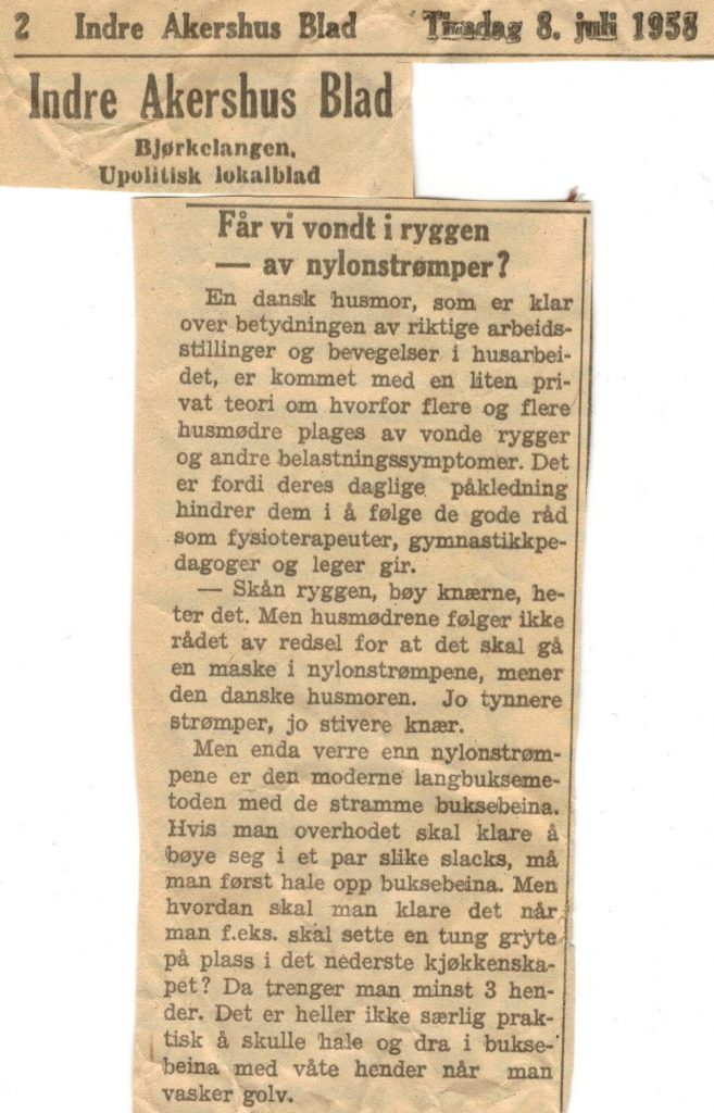 Vondt i ryggen tå nylonstrømper.